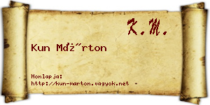 Kun Márton névjegykártya