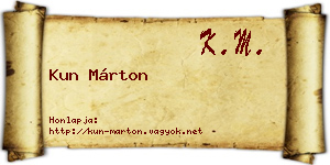 Kun Márton névjegykártya