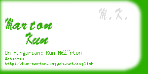 marton kun business card